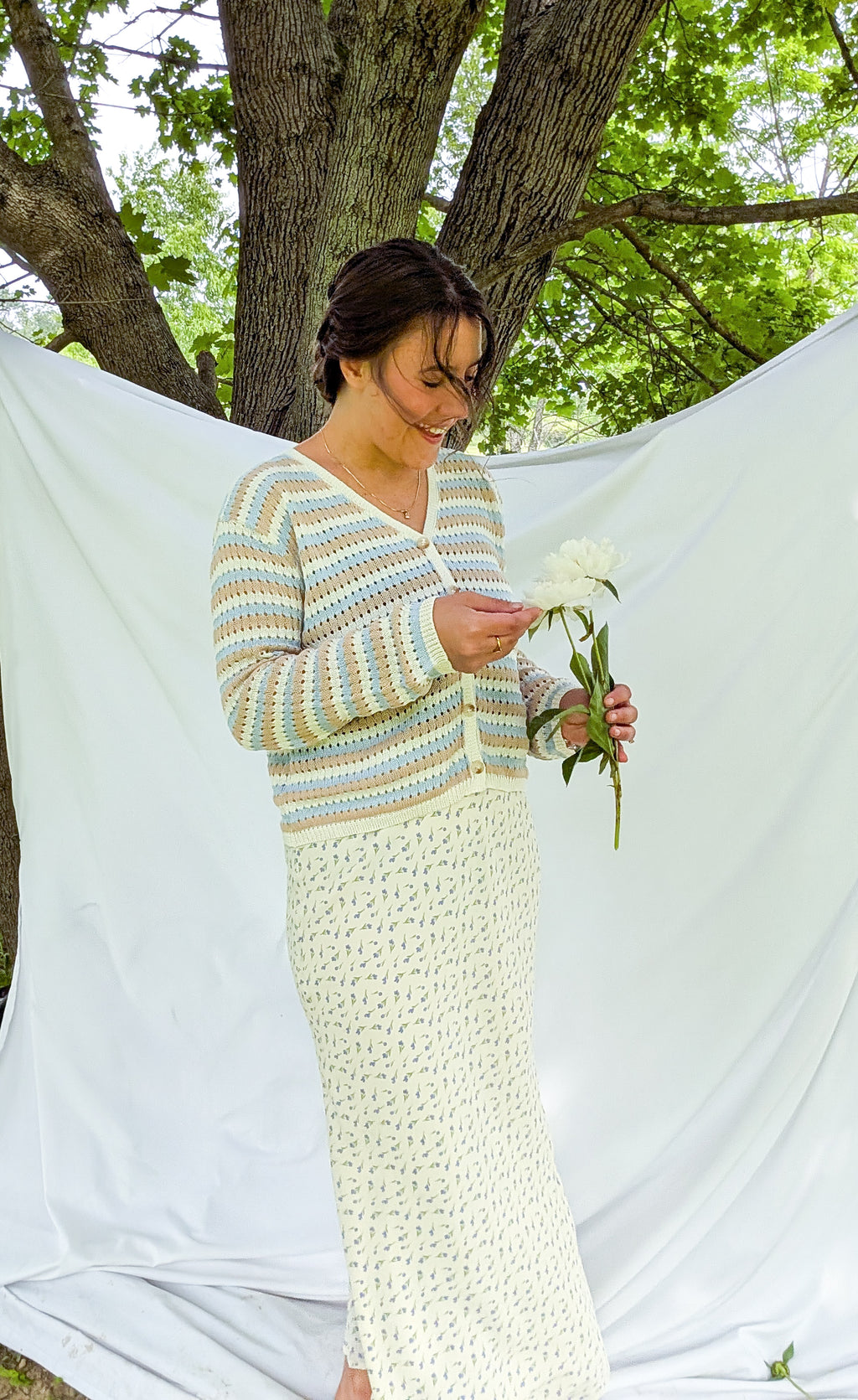 'Indie' Crochet Cardigan in Ivory