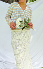 'Libby' Floral Maxi Skirt in Cream