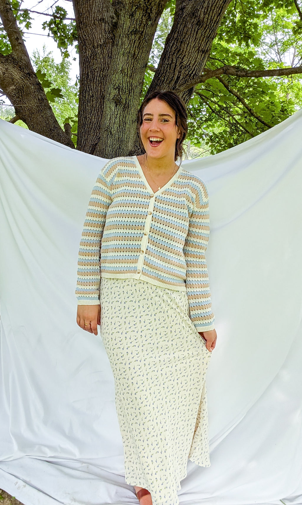 'Indie' Crochet Cardigan in Ivory