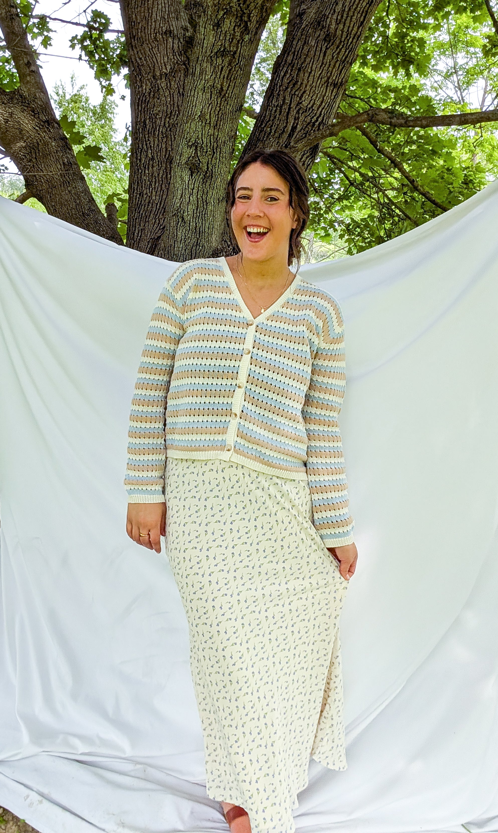 'Indie' Crochet Cardigan in Ivory