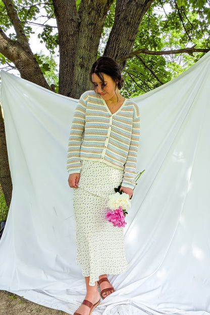 'Indie' Crochet Cardigan in Ivory