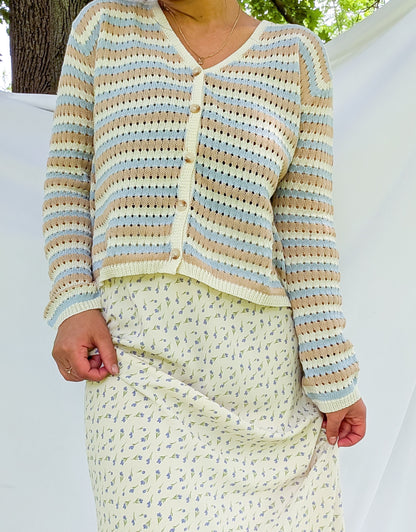 'Indie' Crochet Cardigan in Ivory