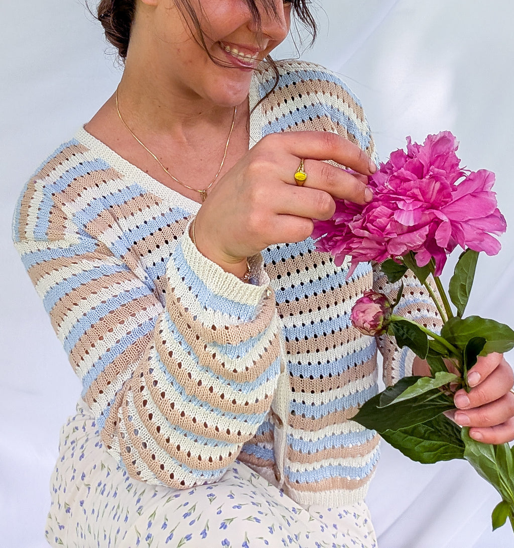 'Indie' Crochet Cardigan in Ivory