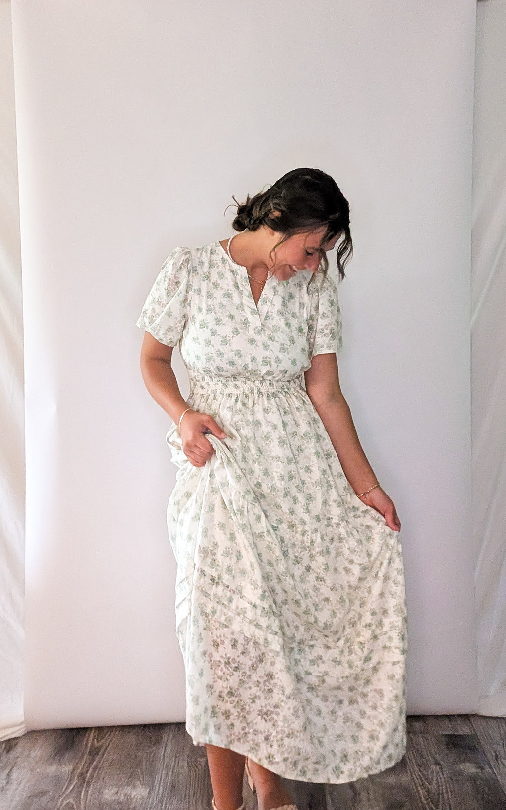 'Marabella' Floral Maxi Dress in Ivory