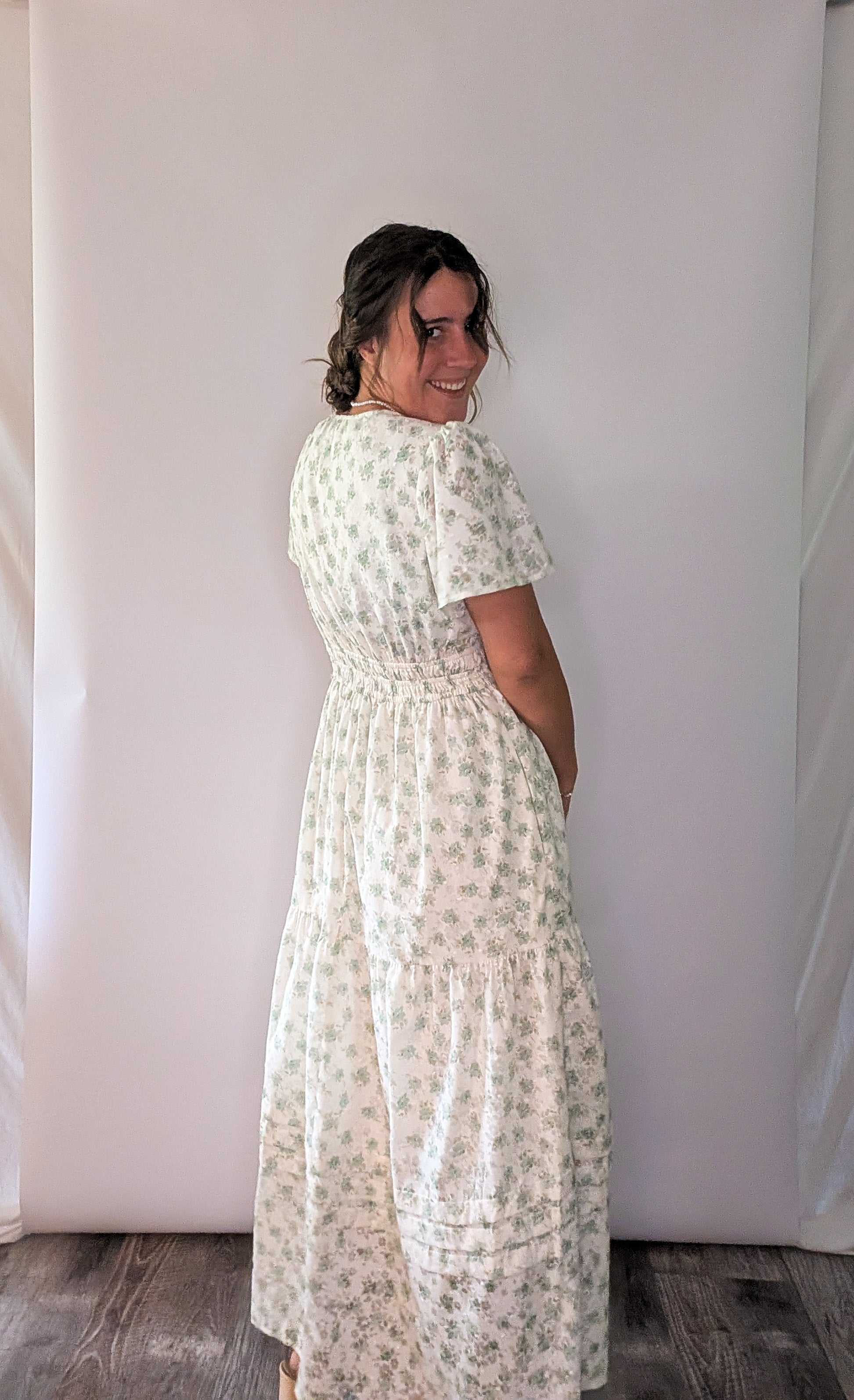 'Marabella' Floral Maxi Dress in Ivory