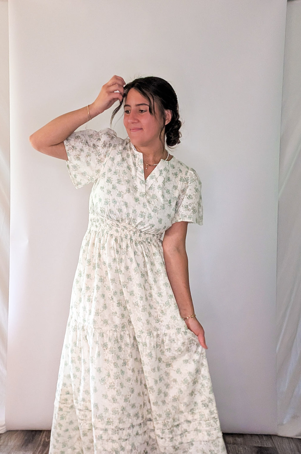 'Marabella' Floral Maxi Dress in Ivory