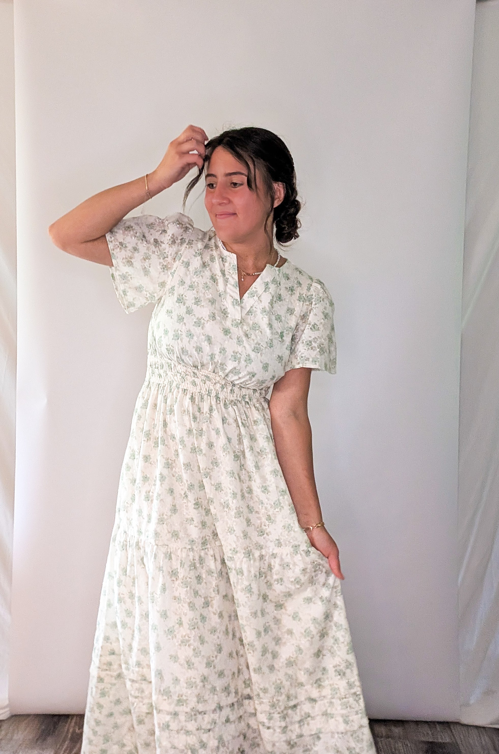 'Marabella' Floral Maxi Dress in Ivory