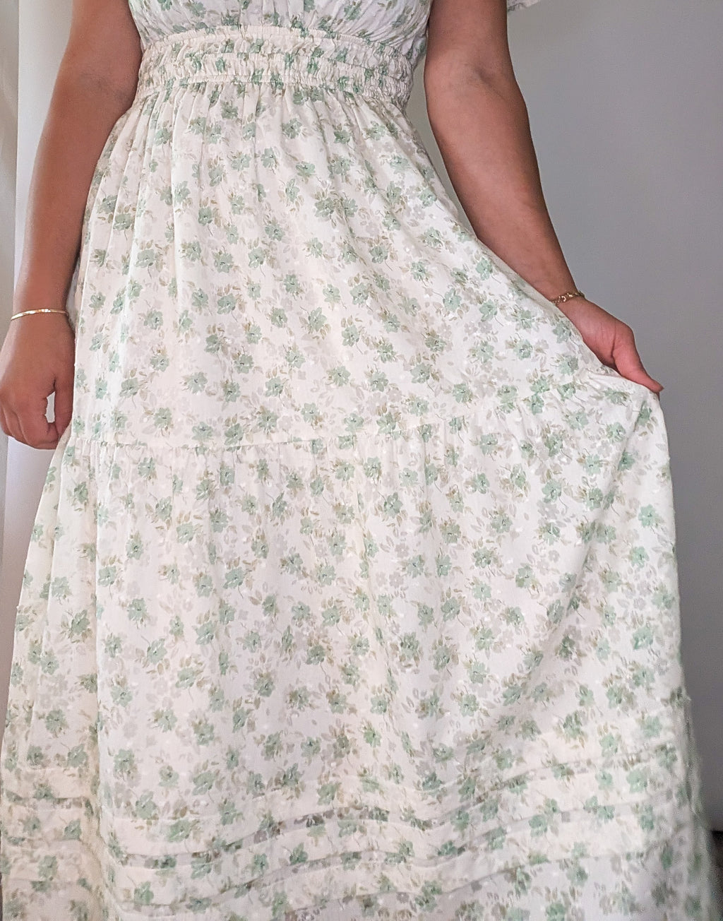 'Marabella' Floral Maxi Dress in Ivory