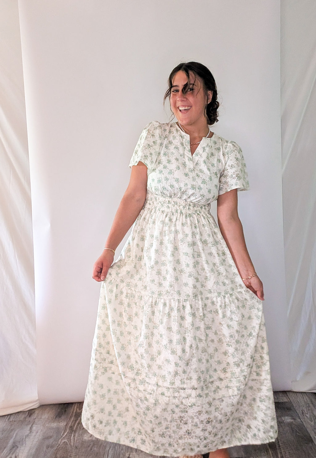 'Marabella' Floral Maxi Dress in Ivory