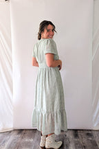 'Myra' Button Down Midi Dress in Sage FINAL SALE