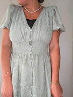 'Myra' Button Down Midi Dress in Sage FINAL SALE