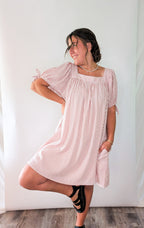 'Chloe' Striped Mini Dress in Ivory