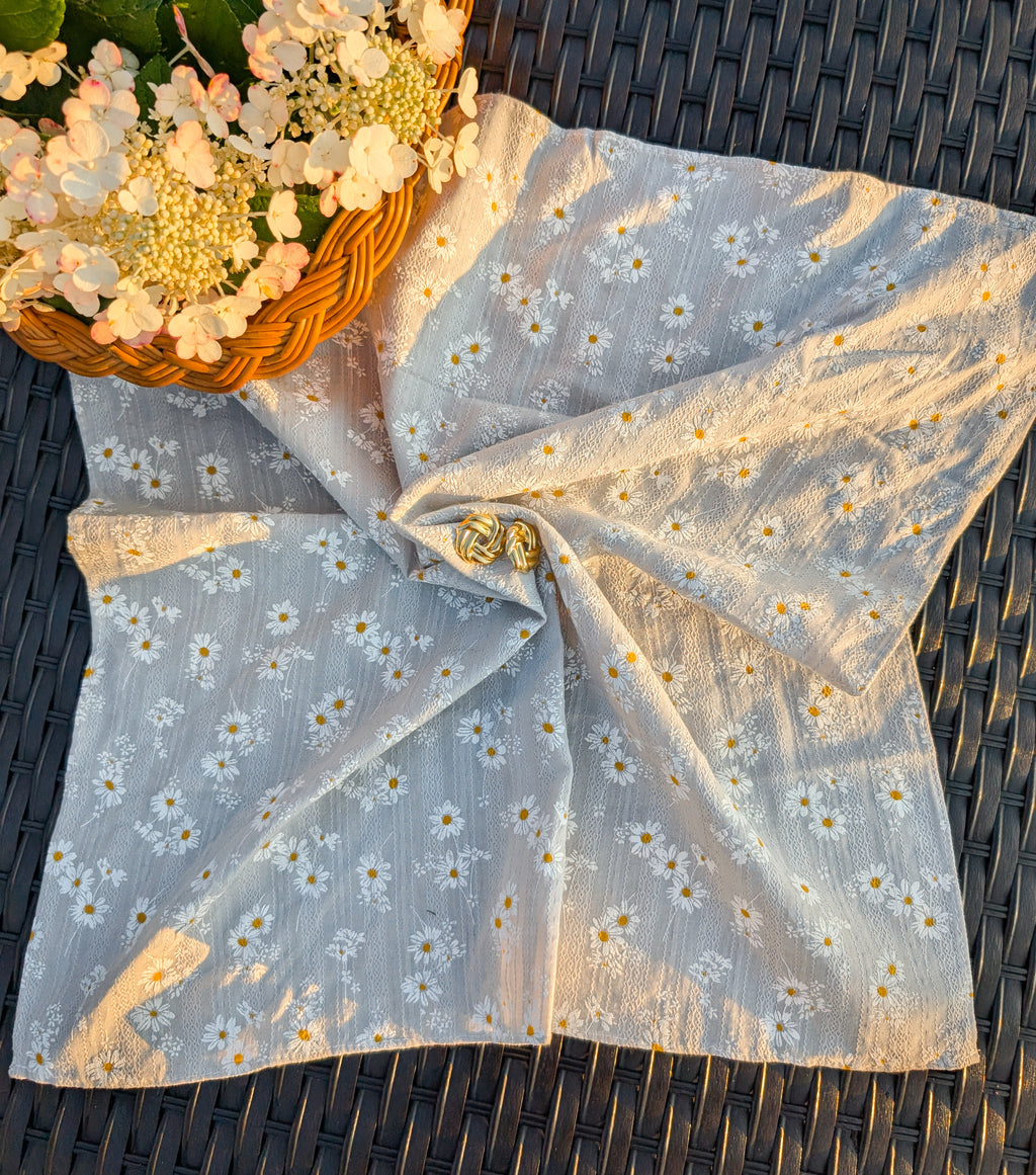 Daisy Flower Bandana in Blue