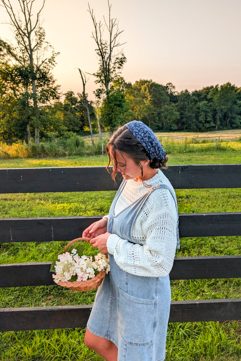 'Everett' Denim Jumper Dress in Light Wash