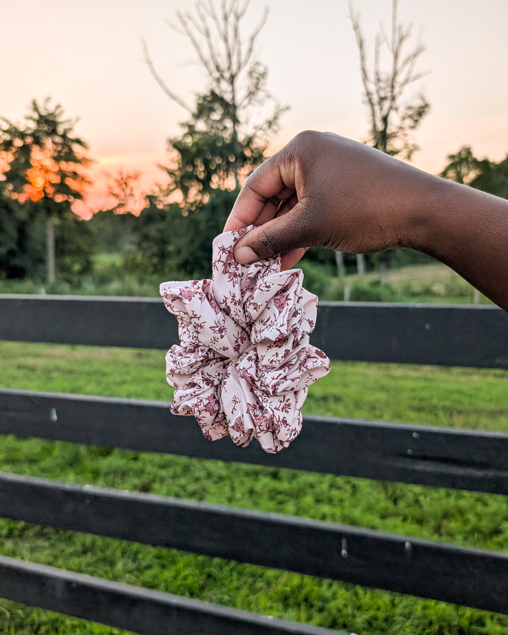 Large Floral Scrunchie