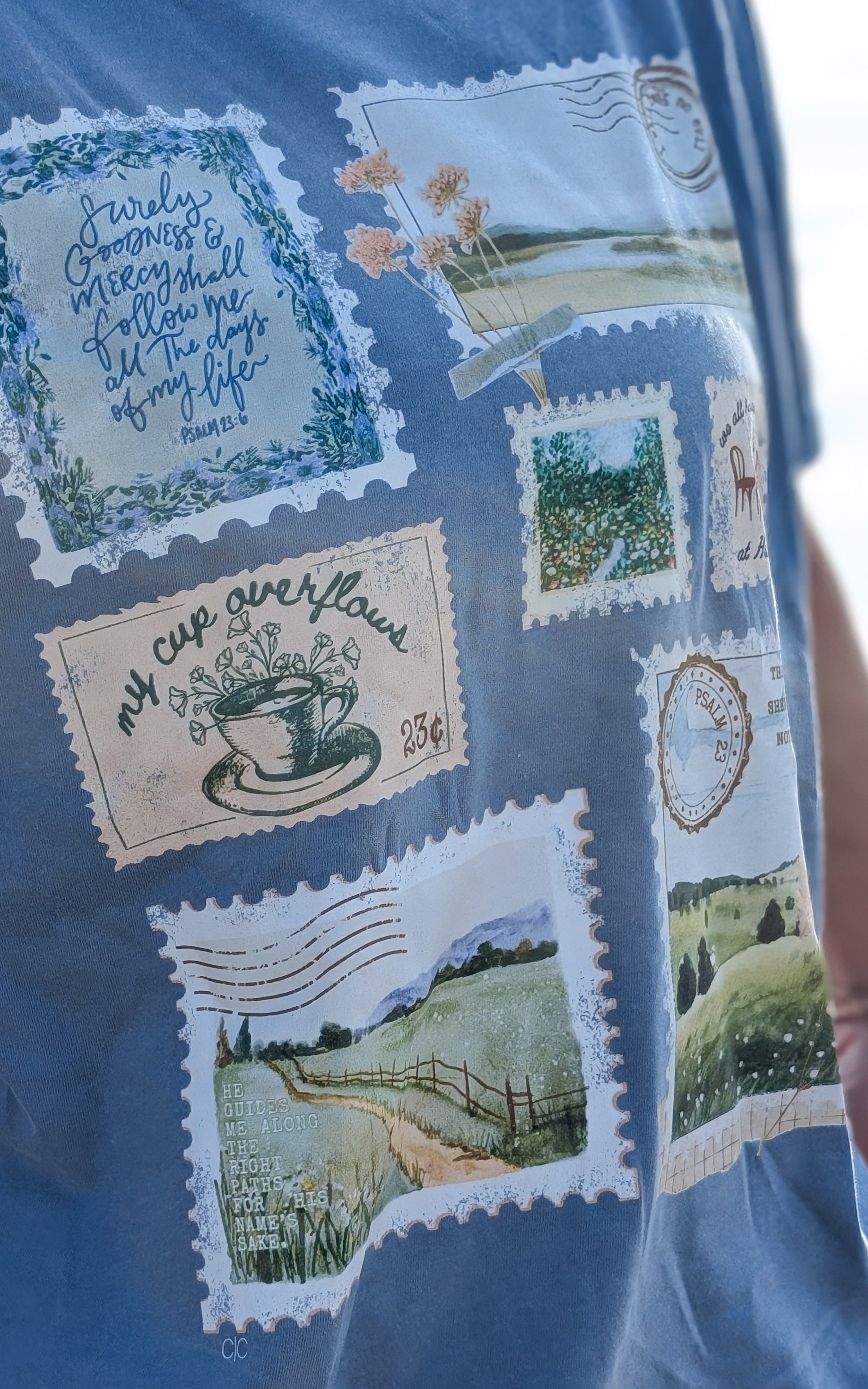 Psalm 23 Graphic Tee in Deep Blue