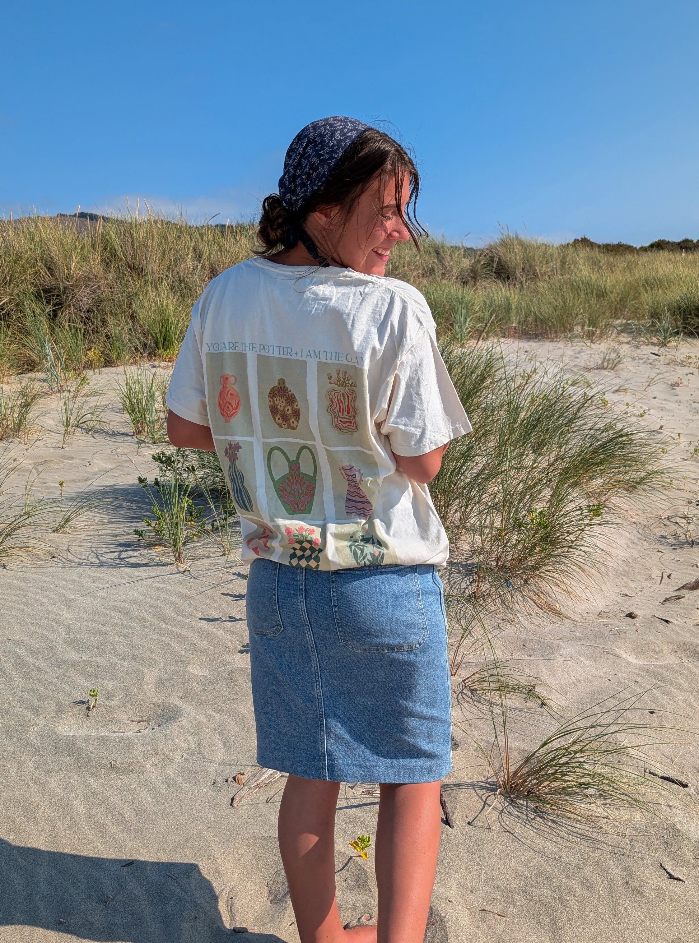 Potter + Clay Graphic Tee in Cream
