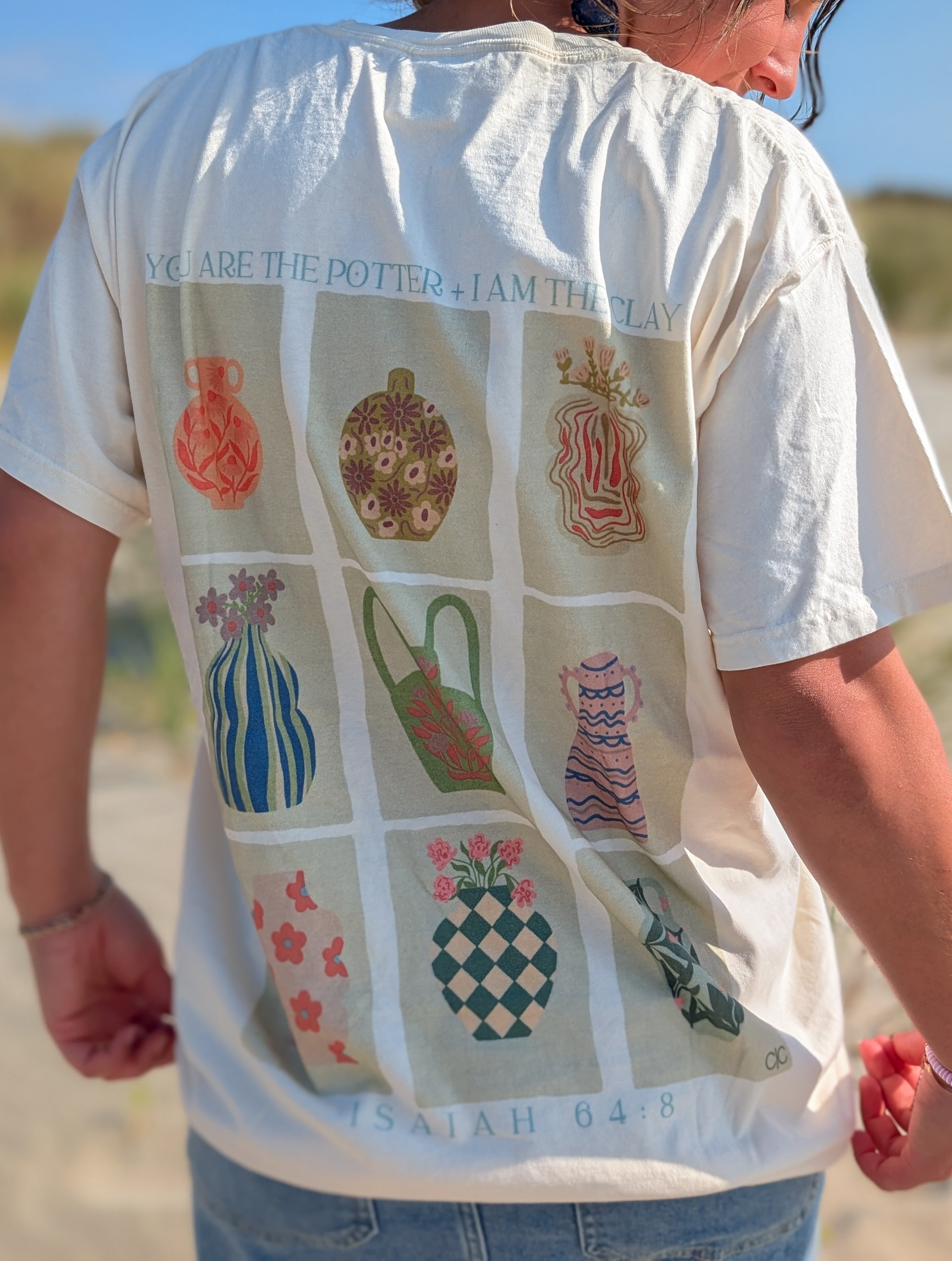 Potter + Clay Graphic Tee in Cream