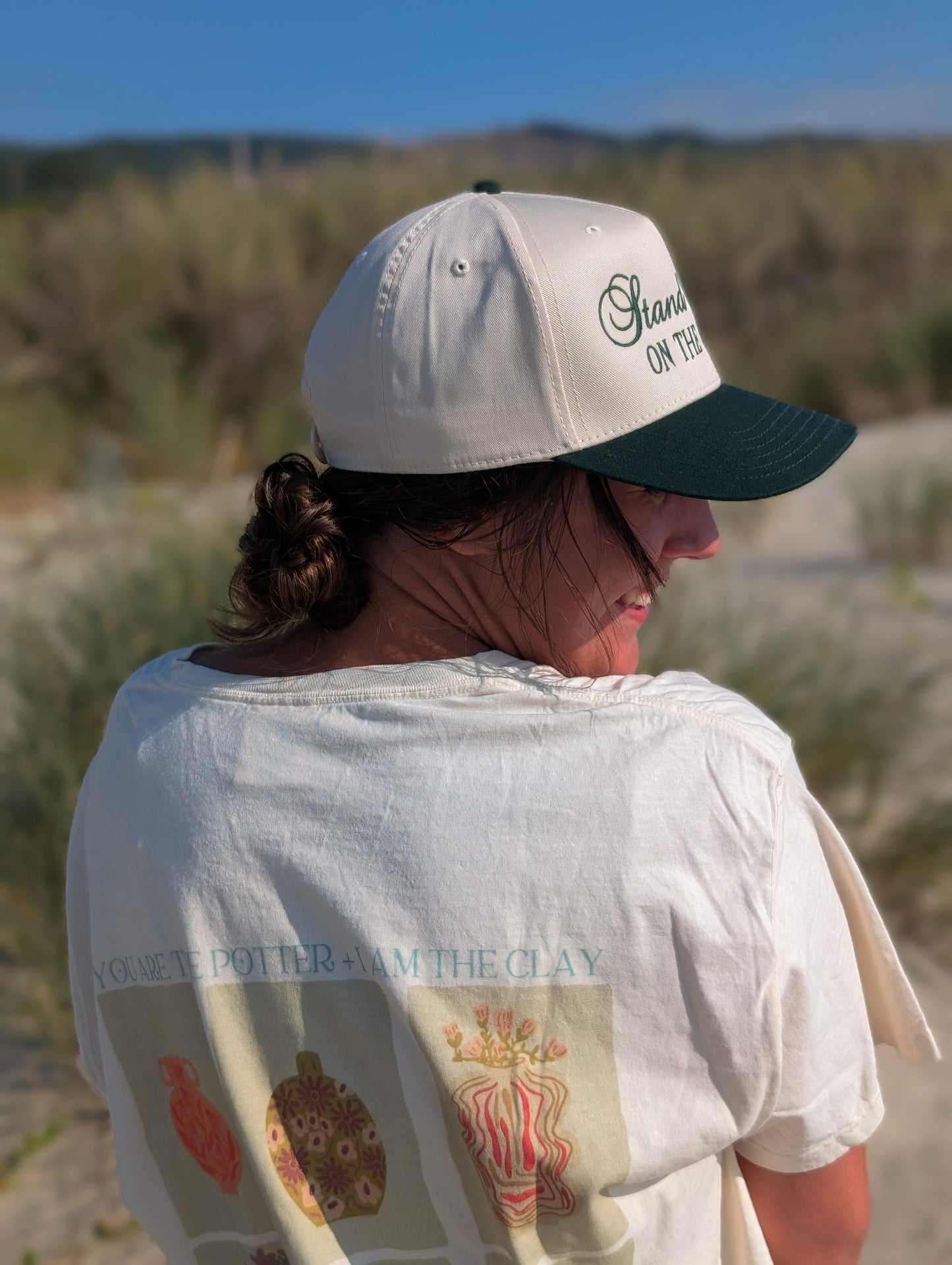 Stand Firm Trucker Hat in Cream