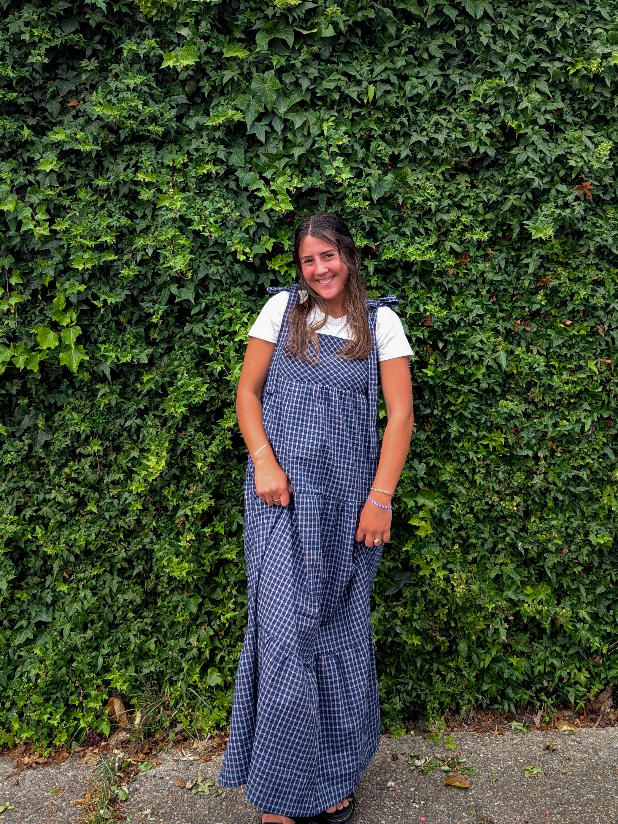 'Lisbon' Maxi Gingham Jumer in Navy