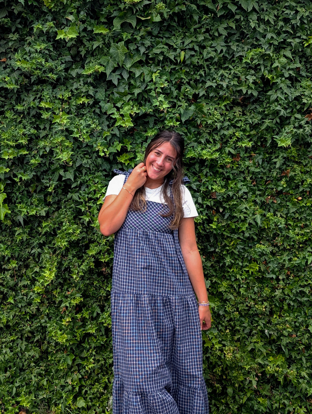 'Lisbon' Maxi Gingham Jumer in Navy