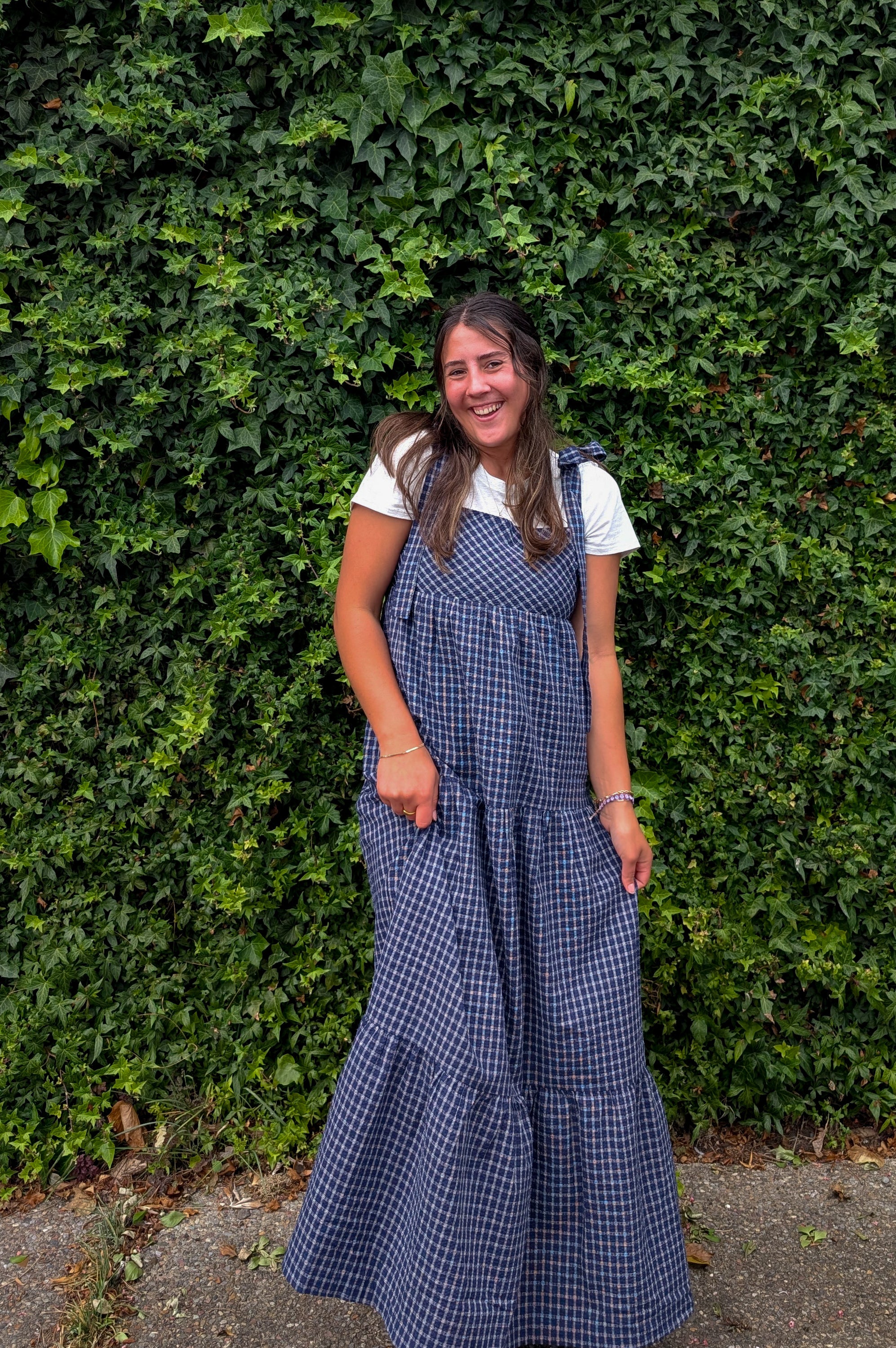 'Lisbon' Maxi Gingham Jumer in Navy