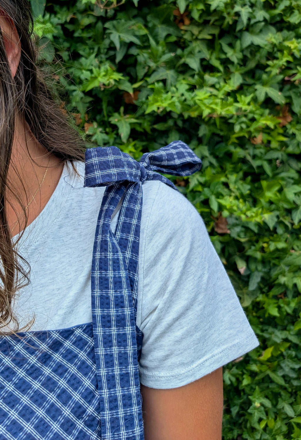 'Lisbon' Maxi Gingham Jumer in Navy
