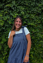 'Lisbon' Maxi Gingham Jumer in Navy