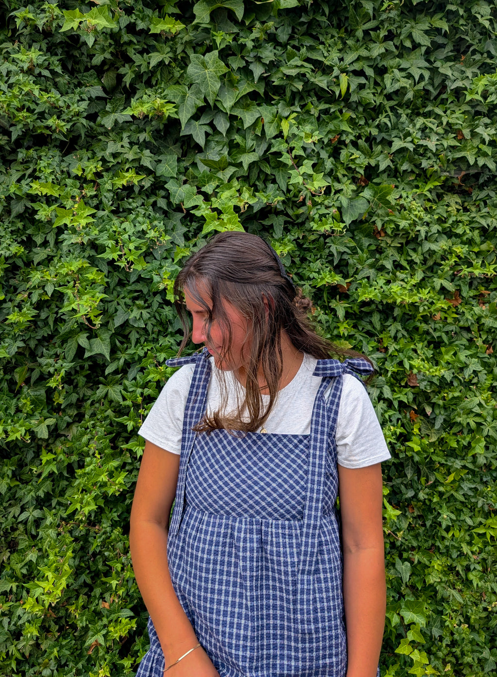 'Lisbon' Maxi Gingham Jumer in Navy
