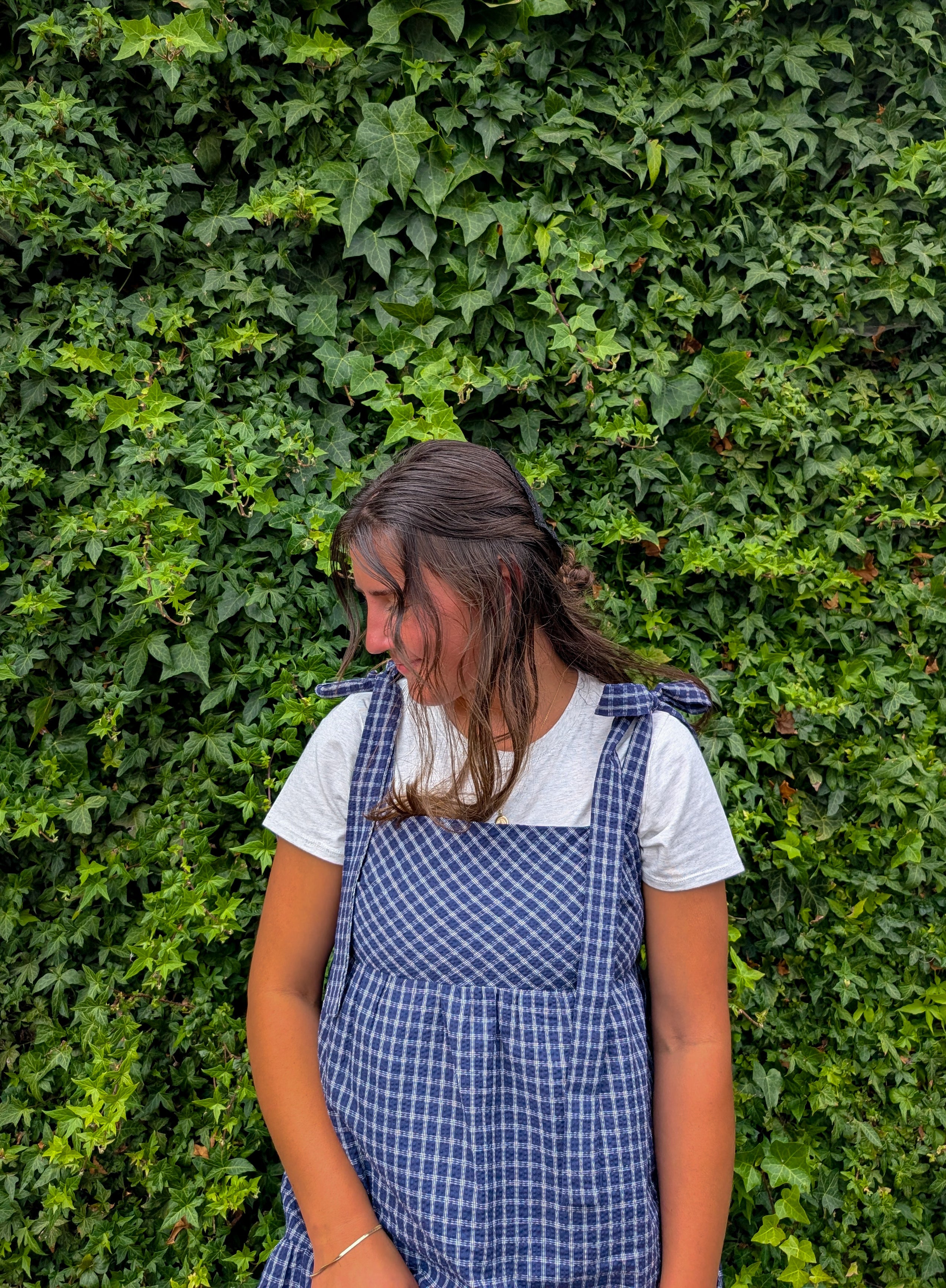 'Lisbon' Maxi Gingham Jumer in Navy
