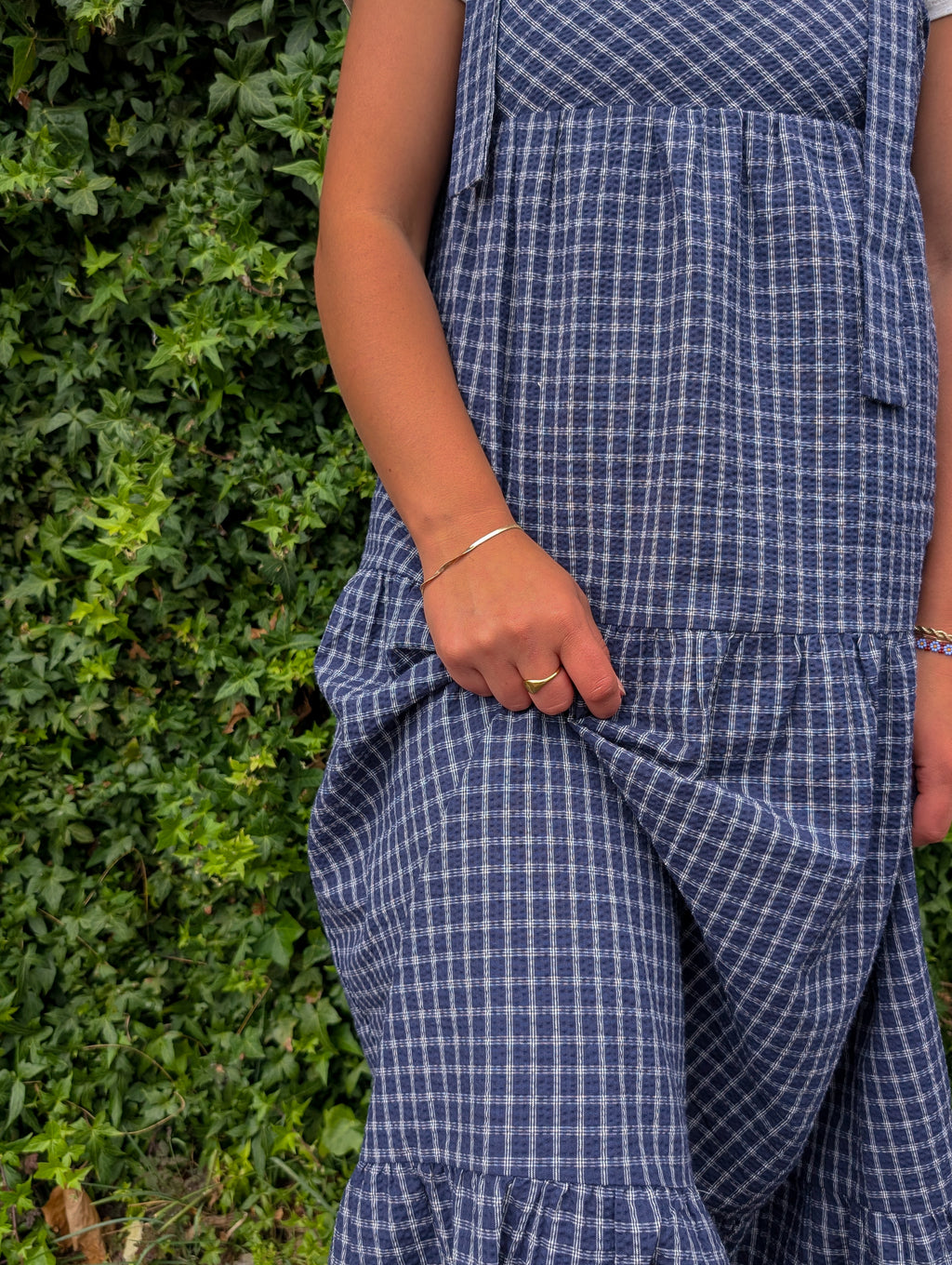'Lisbon' Maxi Gingham Jumer in Navy