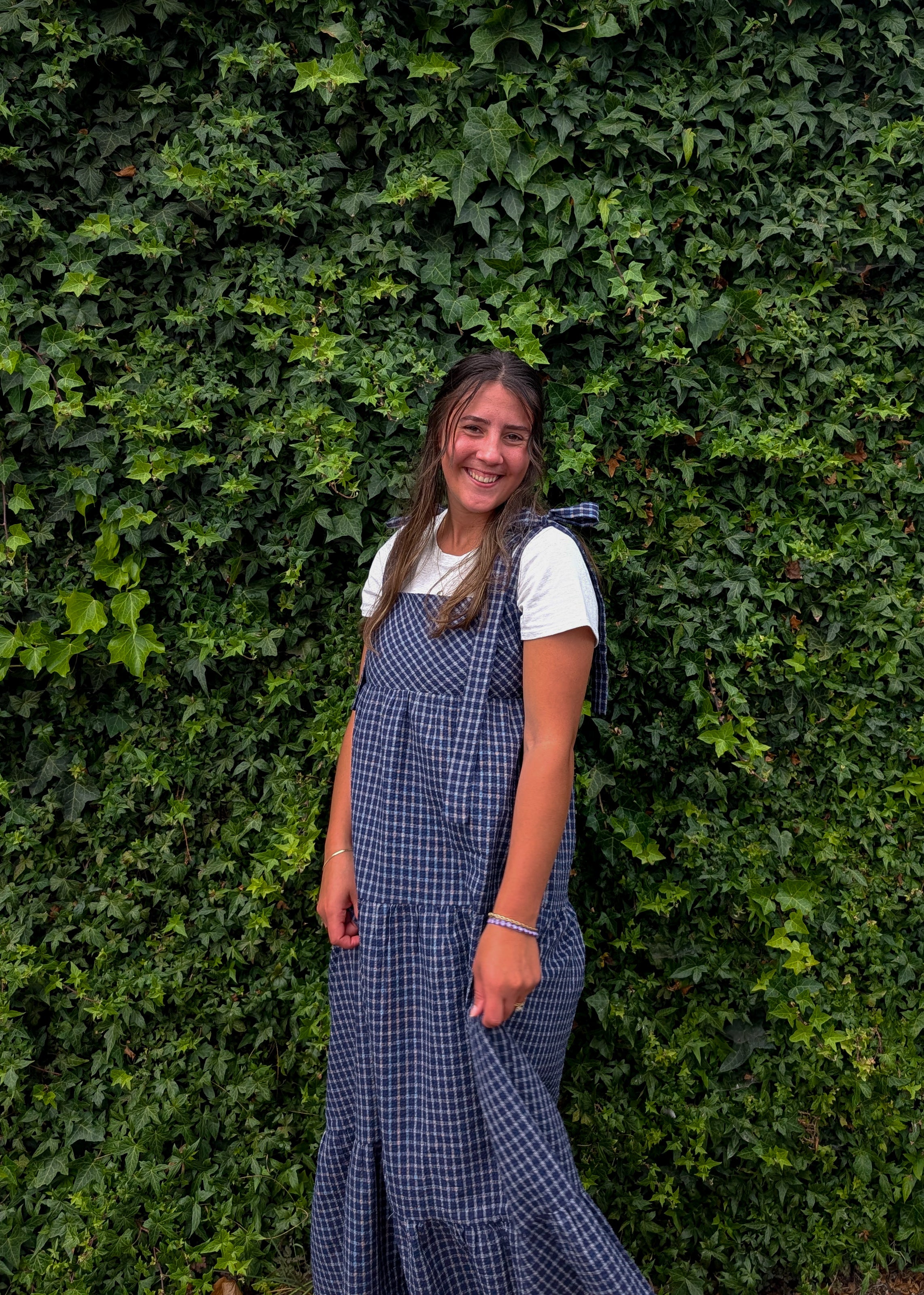 'Lisbon' Maxi Gingham Jumer in Navy