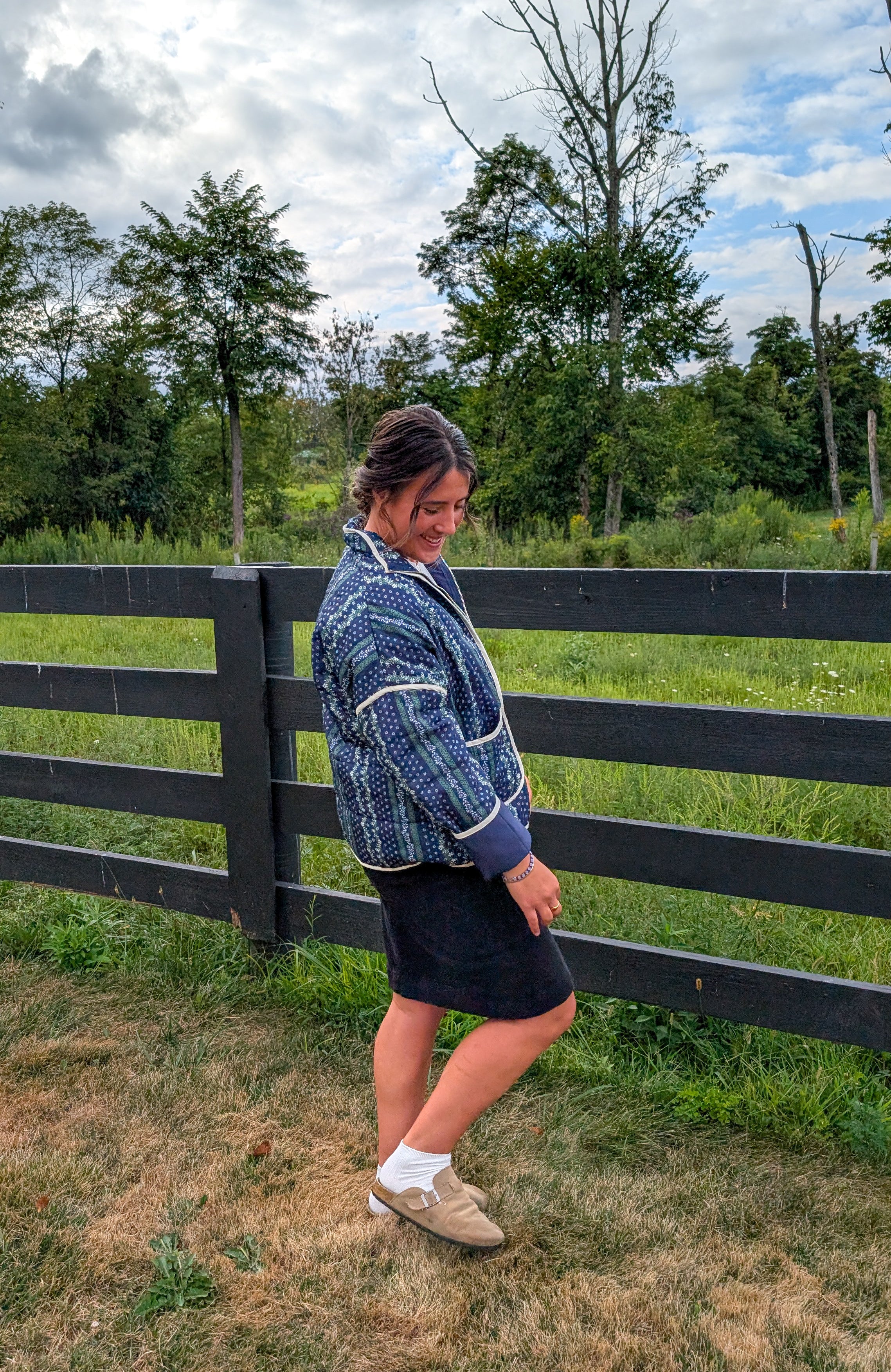 'Ember' Quilted Jacket in Navy