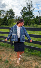 'Ember' Quilted Jacket in Navy FINAL SALE