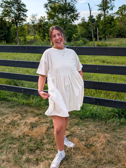 'Wyatt' Cordery Midi Dress in Cream