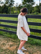 'Wyatt' Cordery Midi Dress in Cream