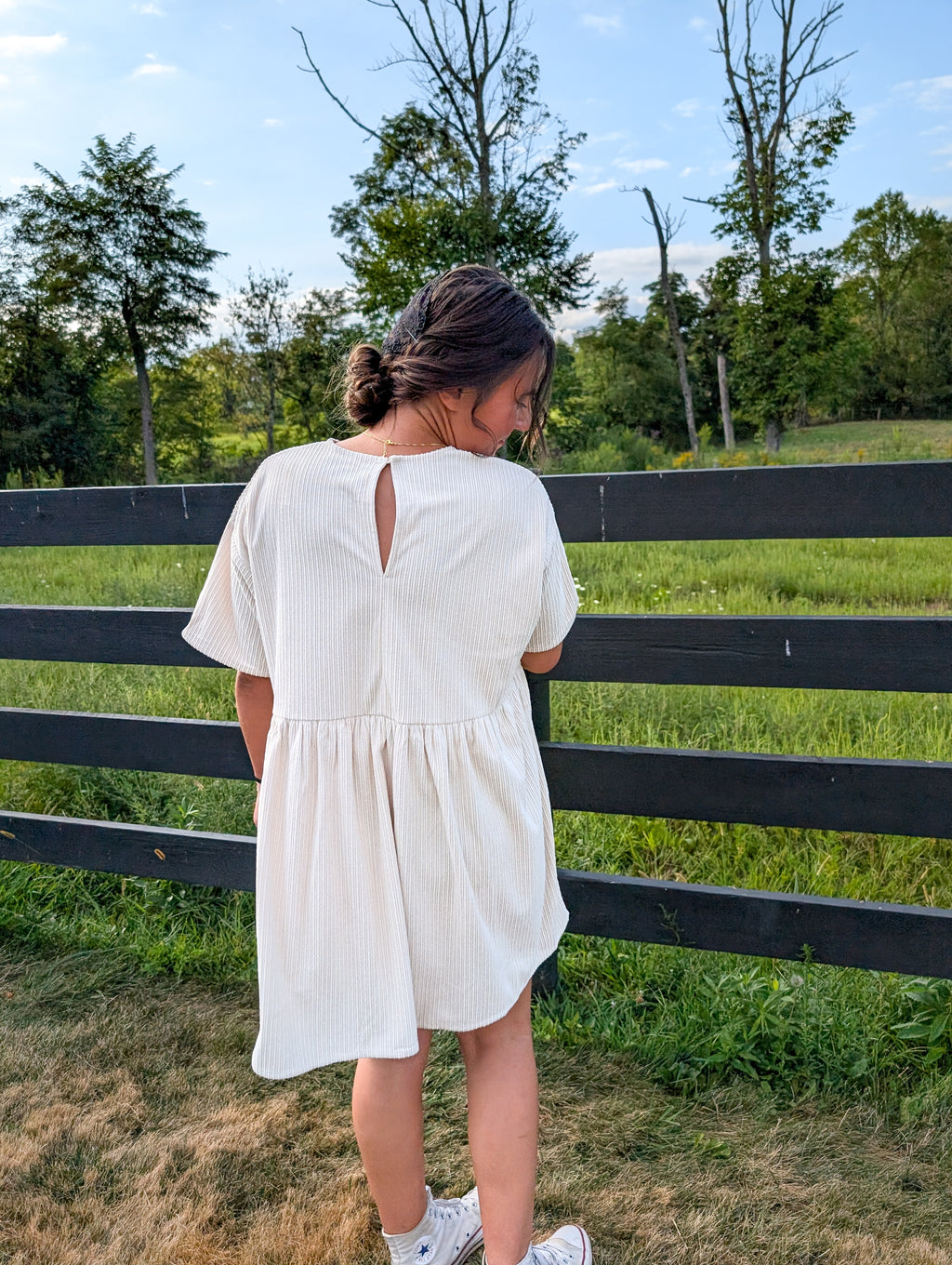 'Wyatt' Cordery Midi Dress in Cream