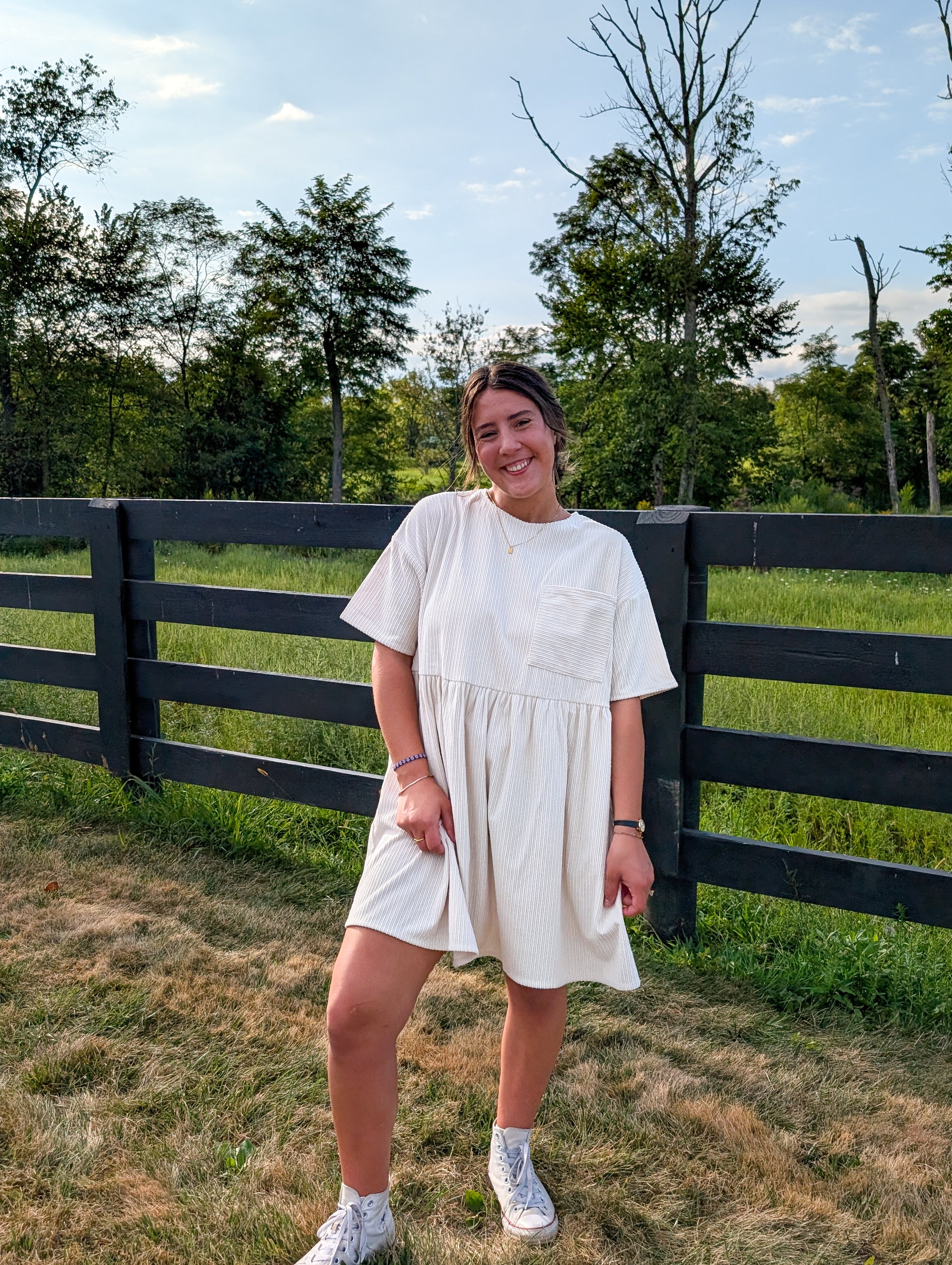 'Wyatt' Cordery Midi Dress in Cream