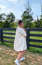 'Wyatt' Cordery Midi Dress in Cream