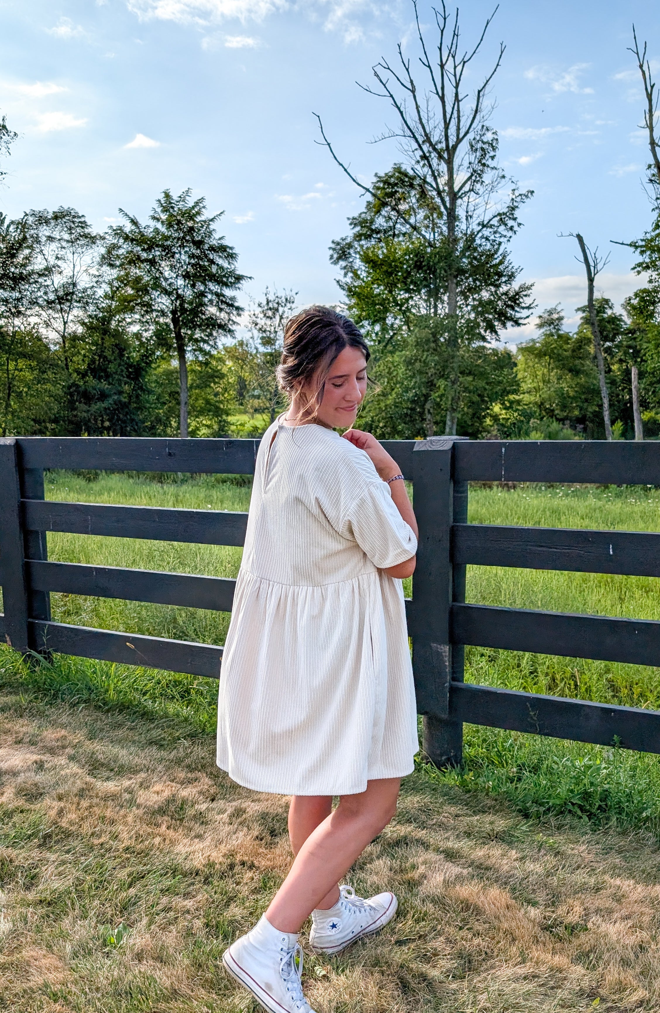 'Wyatt' Cordery Midi Dress in Cream