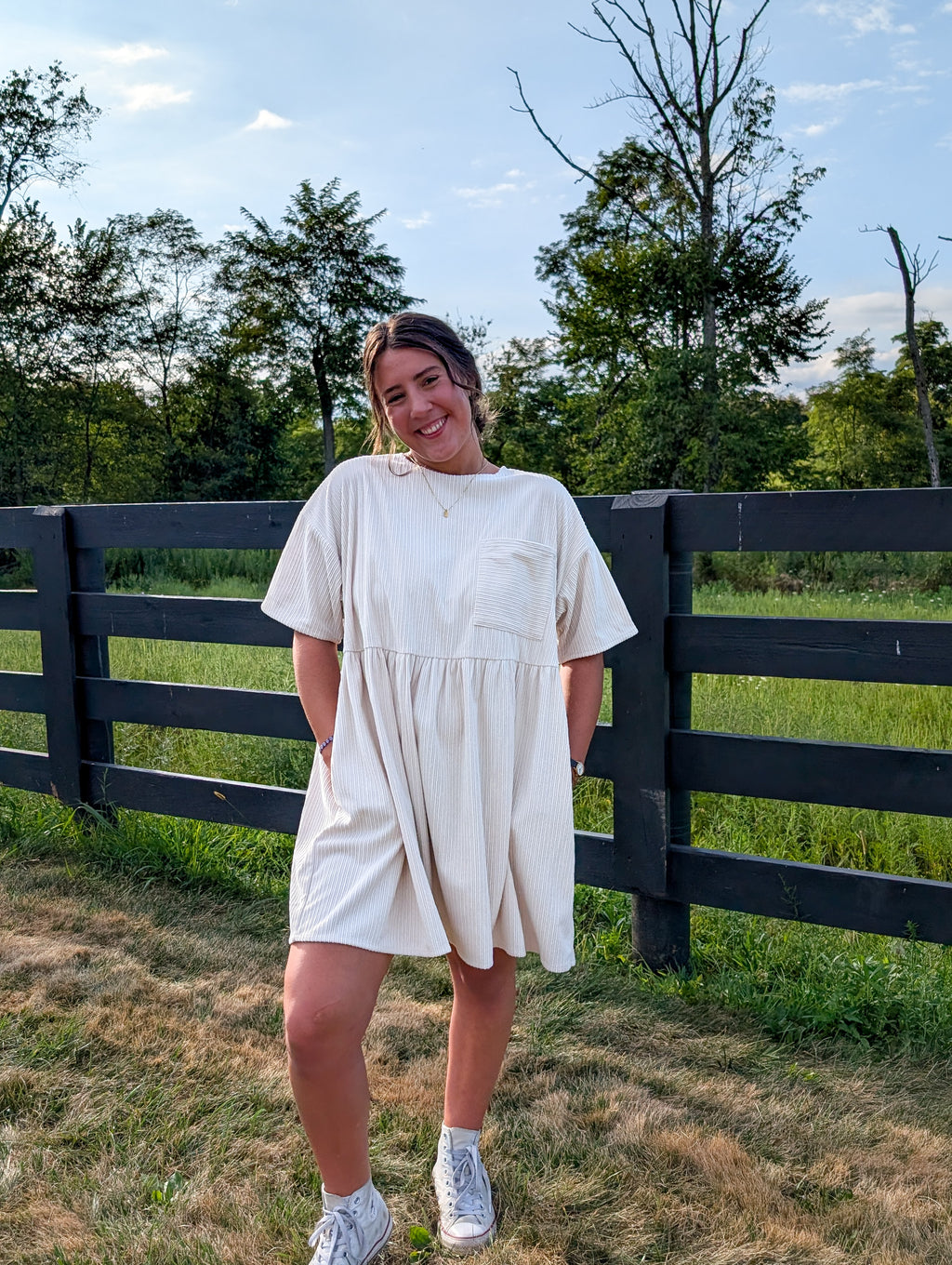 'Wyatt' Cordery Midi Dress in Cream