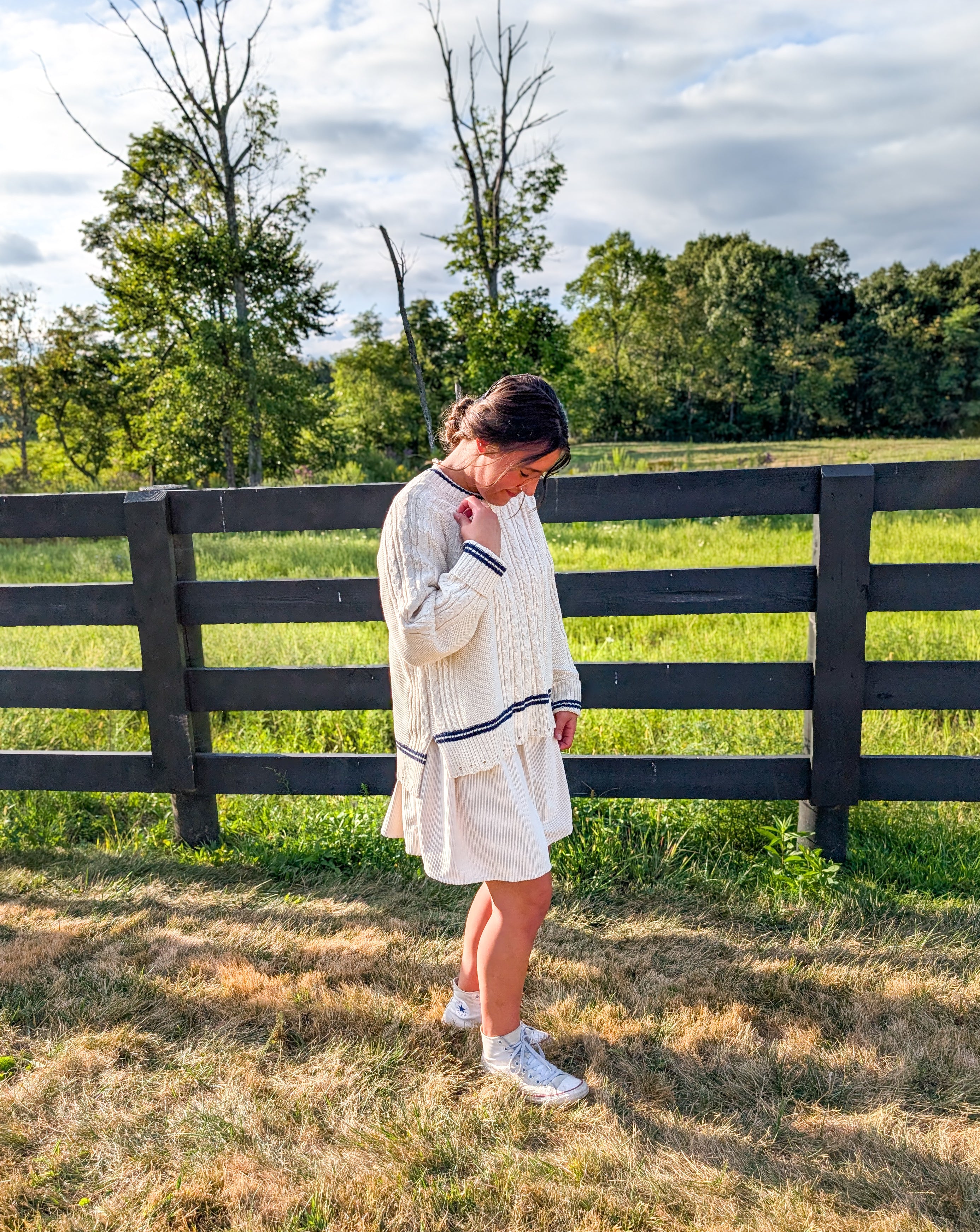 'Spencer' Fisherman Sweater in Ivory