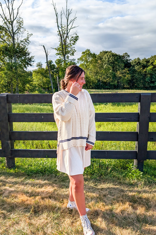 'Spencer' Fisherman Sweater in Ivory