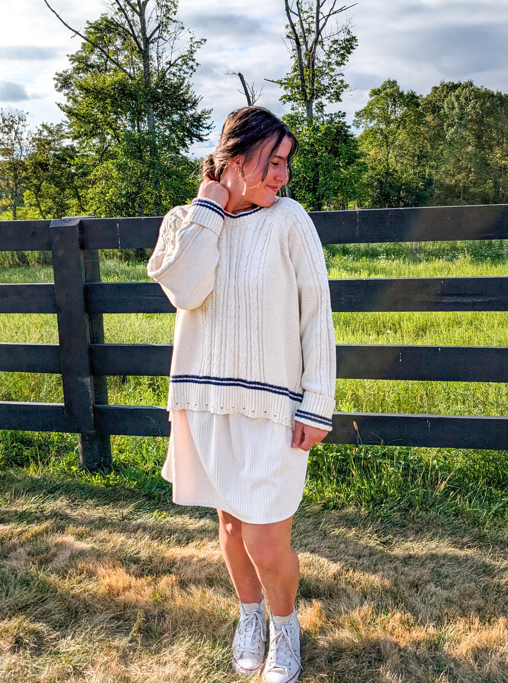 'Spencer' Fisherman Sweater in Ivory
