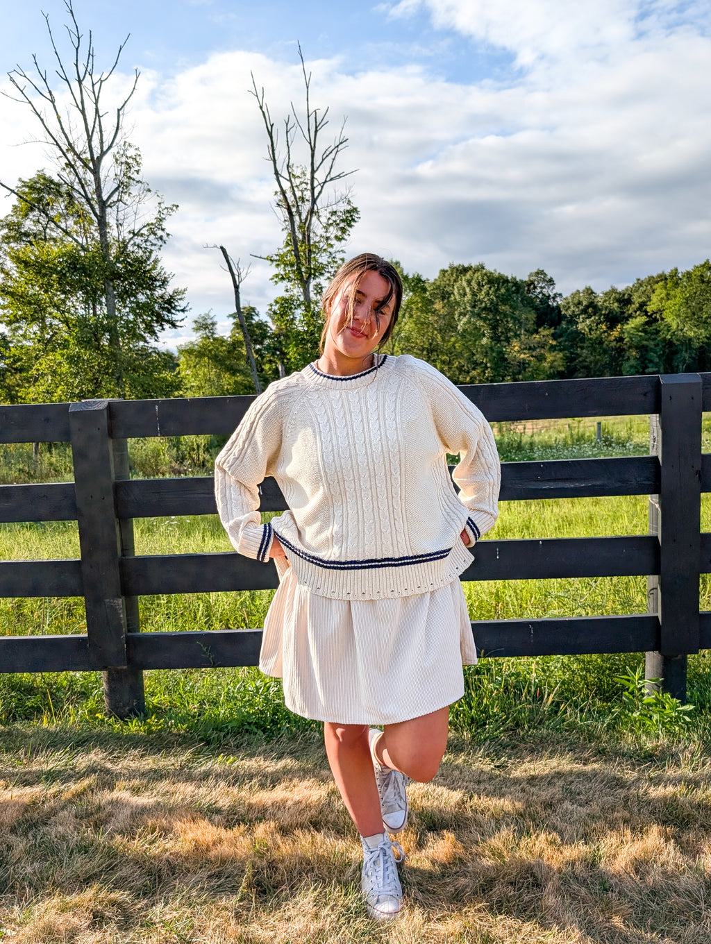 'Spencer' Fisherman Sweater in Ivory