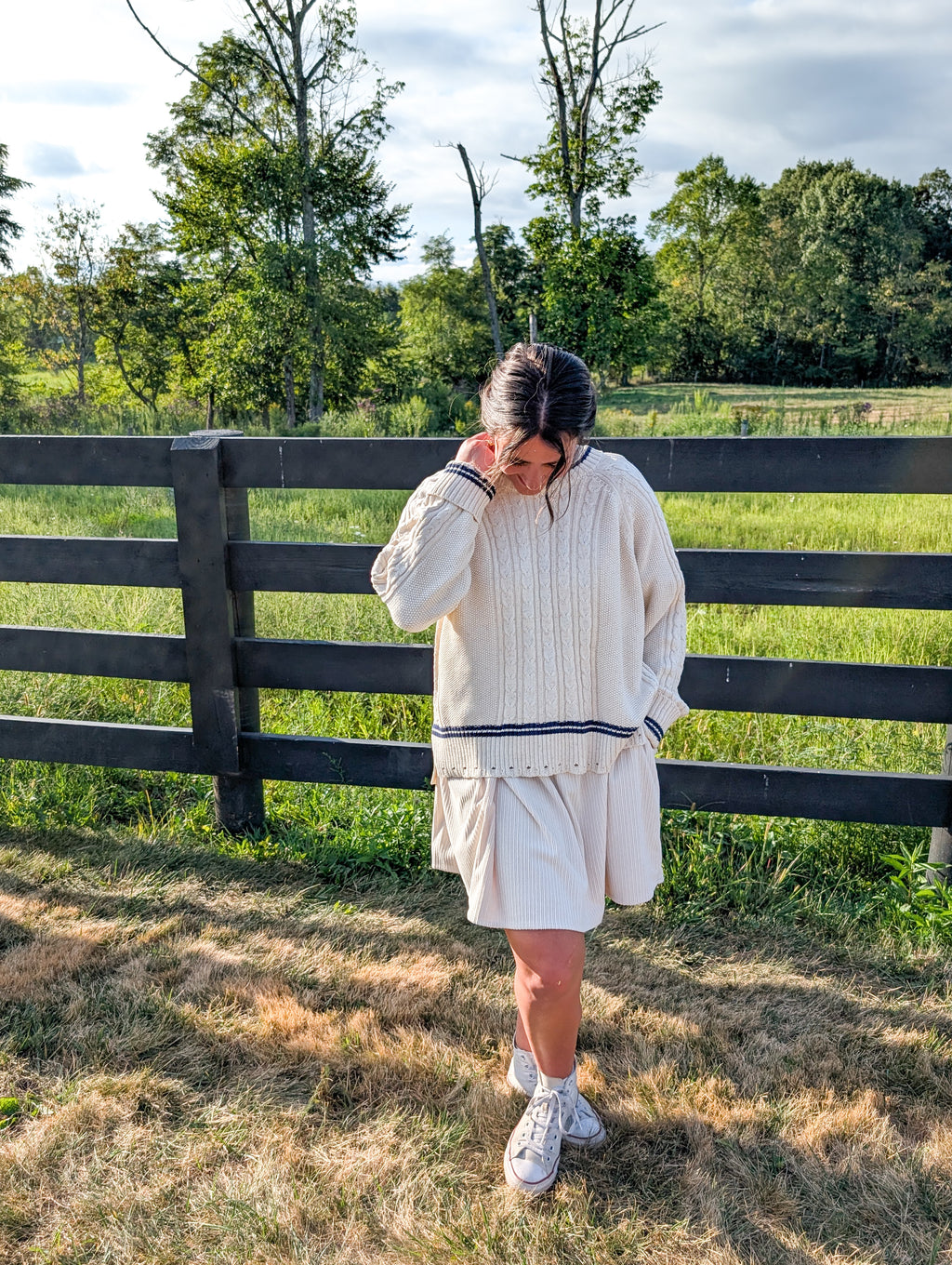 'Spencer' Fisherman Sweater in Ivory