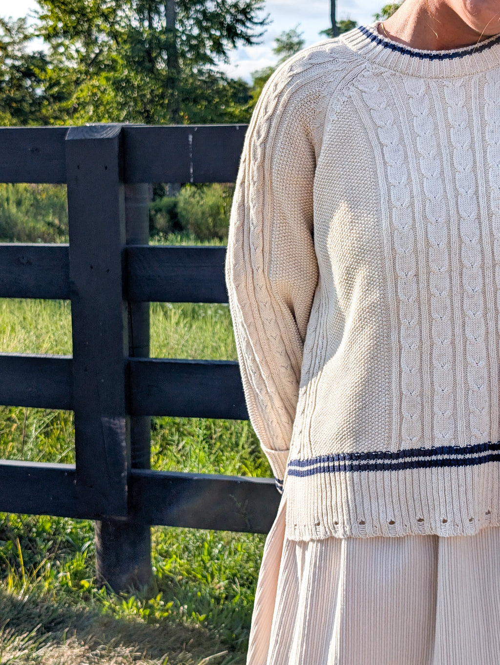 'Spencer' Fisherman Sweater in Ivory