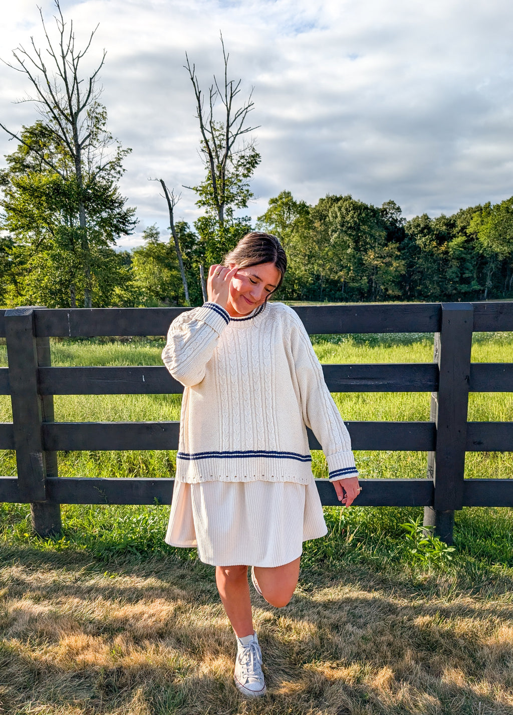 'Spencer' Fisherman Sweater in Ivory