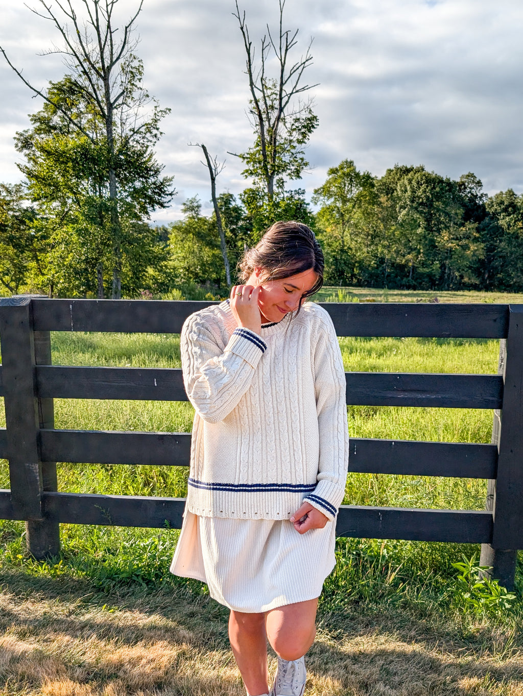 'Spencer' Fisherman Sweater in Ivory