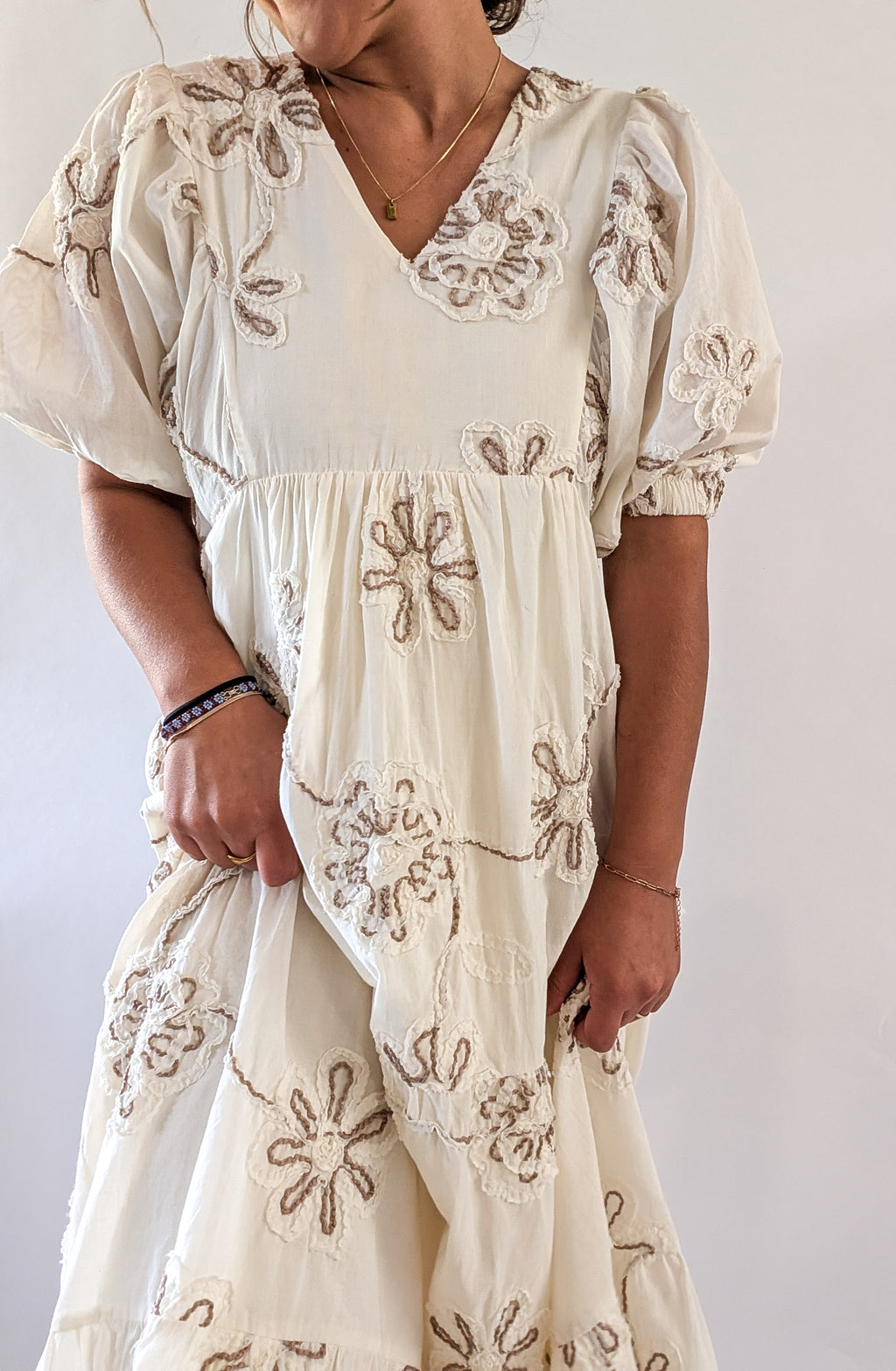 'Willa' Floral Maxi Dress in Cream